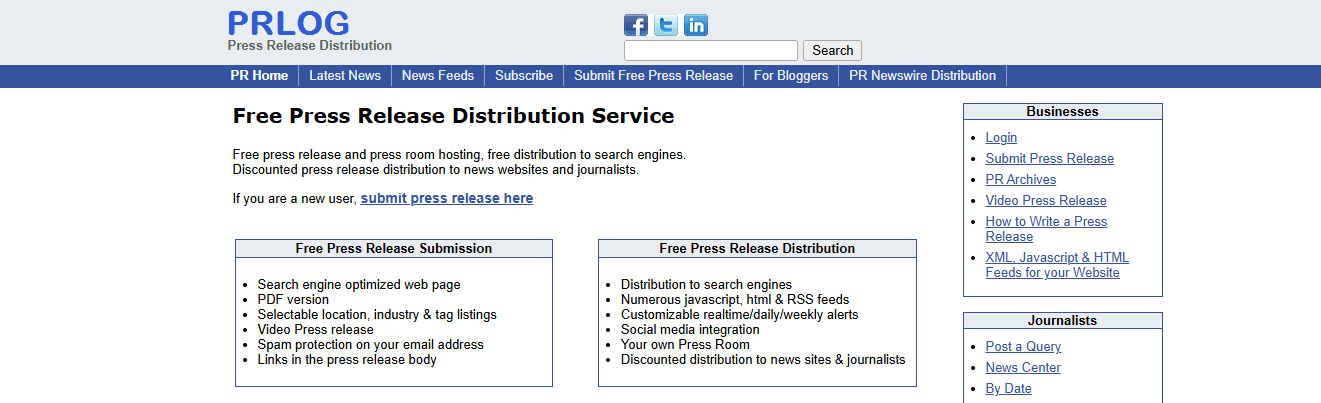 Logo for PrLog website